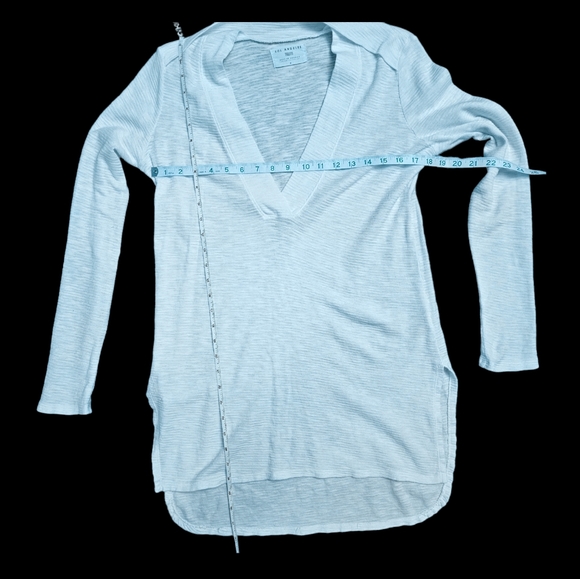 White Anthropologie Sol Angeles Deep V-Neck Tunic Sweater Top Whi… - Picture 8 of 9